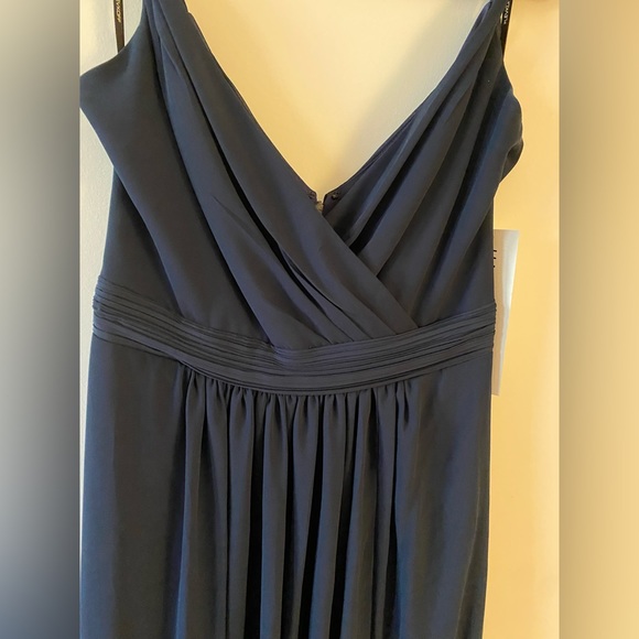 Levkoff navy spaghetti strap gown - Picture 5 of 7